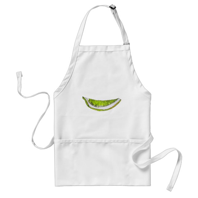 Lemon Slice fruit watercolour illustration Adult Apron (Front)