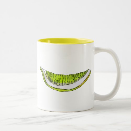 Lemon Slice fruit watercolour illustration Two_Tone Coffee Mug