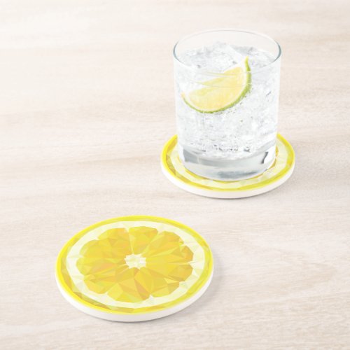 Lemon Slice Geometric Design Fruit  Coaster