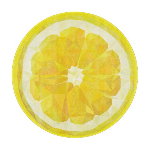 Lemon Slice Geometric Design Fruit  Cutting Board