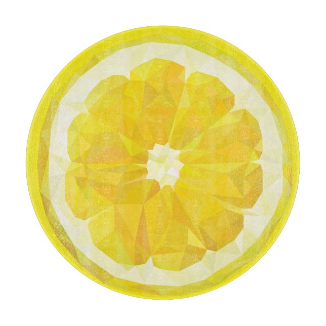 Lemon Slice Geometric Design Fruit  Cutting Board (Front)