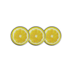 Lemon Slice Geometric Design Fruit Golf Ball Marker