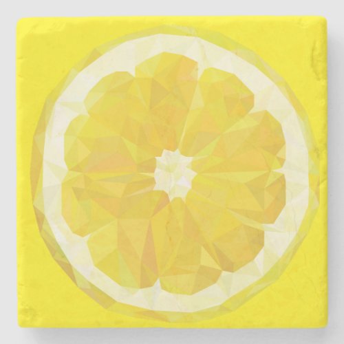 Lemon Slice Geometric Design Fruit  Stone Coaster