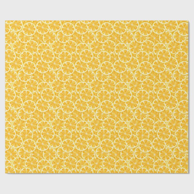 Lemon slice pattern  wrapping paper (Flat)
