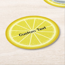 Lemon Slice Round Paper Coaster