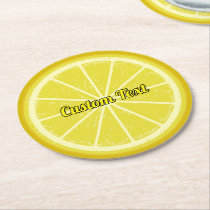 Lemon Slice Round Paper Coaster