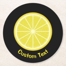 Lemon Slice Round Paper Coaster