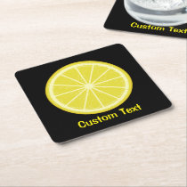 Lemon Slice Square Paper Coaster
