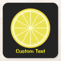Lemon Slice Square Paper Coaster