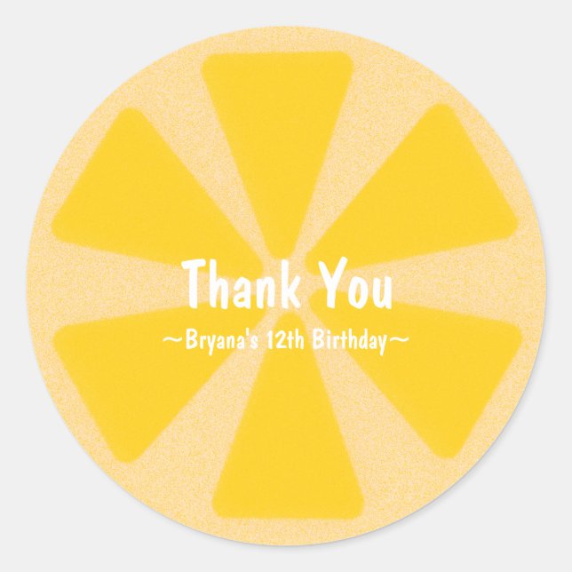 Lemon Slice Summer Birthday Party Favor Sticker (Front)