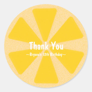 Lemon Slice Summer Birthday Party Favor Sticker