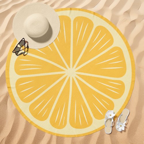 Lemon Slice Summer Fruit Beach Towel