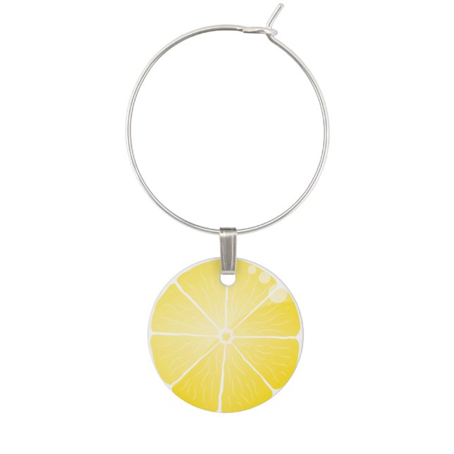Lemon Slice Wine Glass Charm (Front)