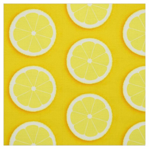 Lemon slice yellow fruits fabric | Zazzle