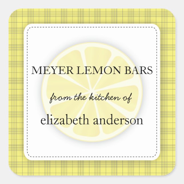 Lemon Slice Yellow Plaid From the Kitchen of Label (Front)