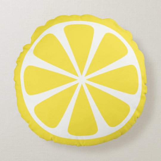 Lemon Slice Yellow Summer Round Throw Pillow Zazzle Com