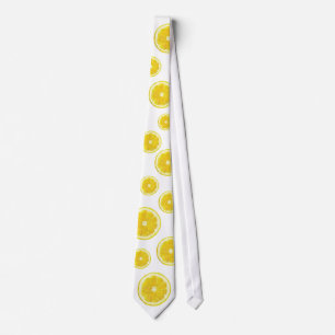 Lemon Slice yellow tie. Neck Tie