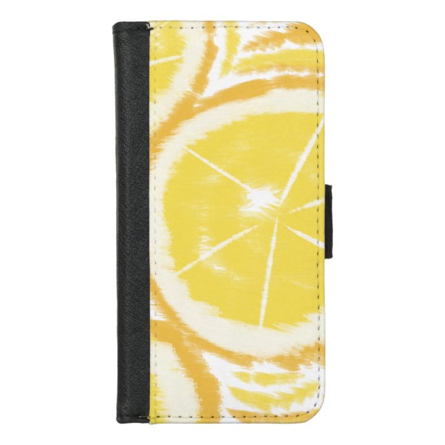 Lemon Slices Abstract Swirl Dye iPhone Wallet Case (Front)