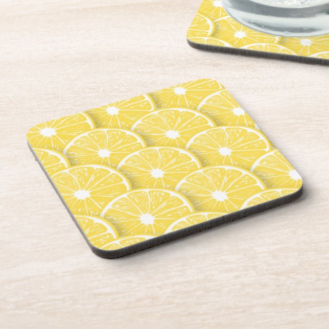 Lemon slices beverage coaster (Left Side)