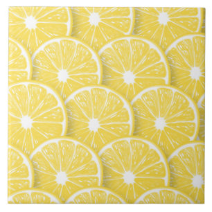 Lemon slices ceramic tile