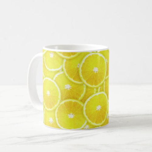 Lemon slices coffee mug