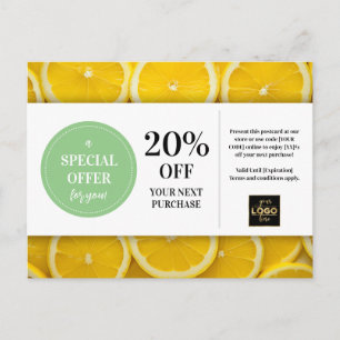 Lemon Slices Custom Coupon Discount Postcard