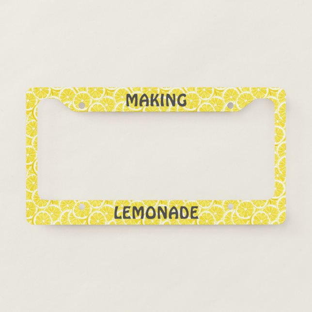 Lemon Slices Design License Plate Frame (Front)