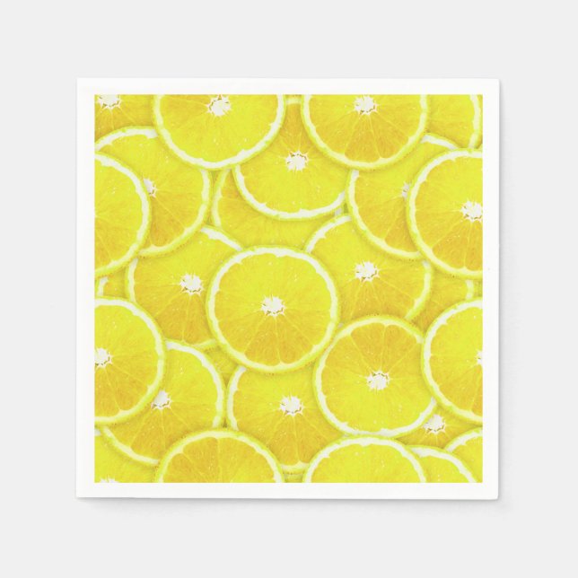 Lemon Slices Digital Montage Paper Napkins (Front)