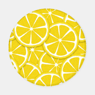 Lemon Slices, Fruit, Yellow Coaster Set