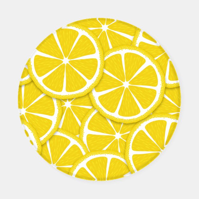 Lemon Slices, Fruit, Yellow Coaster Set (Single)