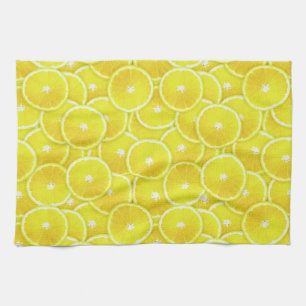 Lemon slices kitchen towel