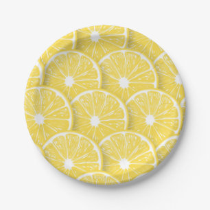 Lemon slices paper plates
