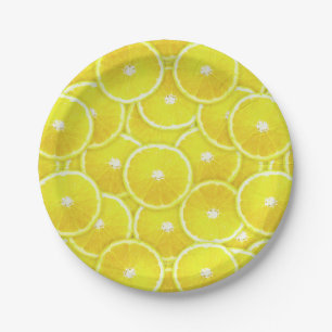 Lemon slices paper plates