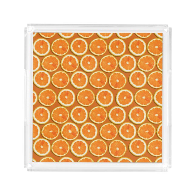 Lemon Slices Pattern Acrylic Tray (Front)