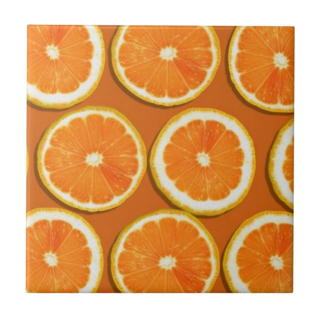 Lemon Slices Pattern Ceramic Tile (Front)