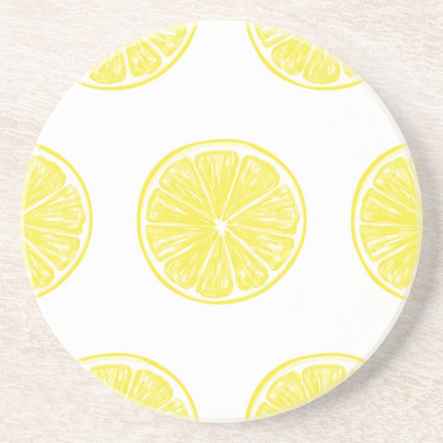 Lemon slices pattern design coaster (Front)