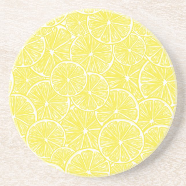 Lemon slices pattern design coaster (Front)