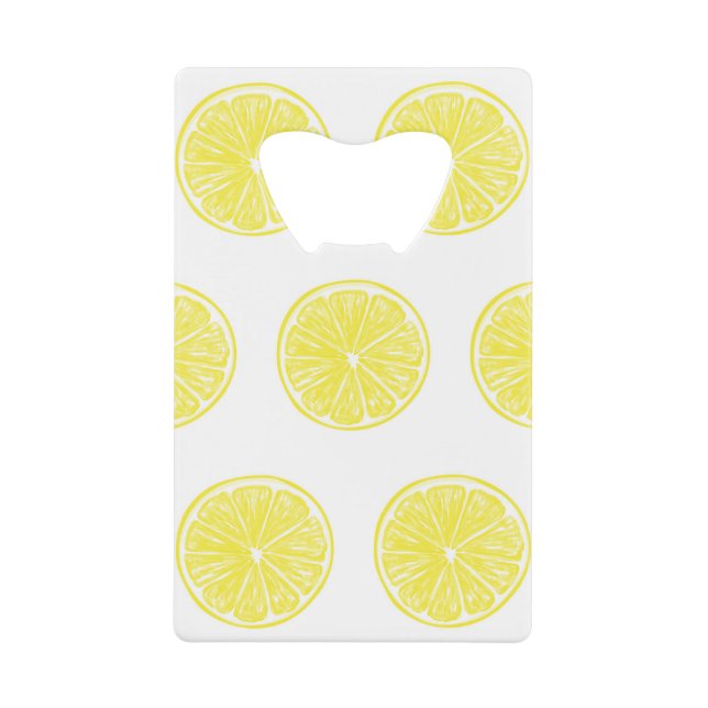 Lemon slices pattern design credit card bottle opener (Front)