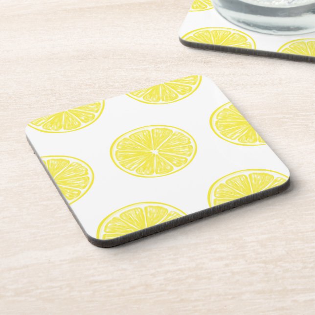 Lemon slices pattern design drink coaster (Left Side)