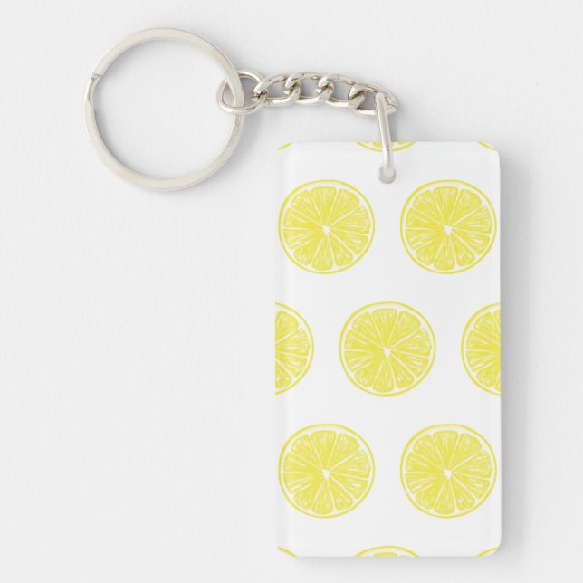 Lemon slices pattern design keychain (Front)