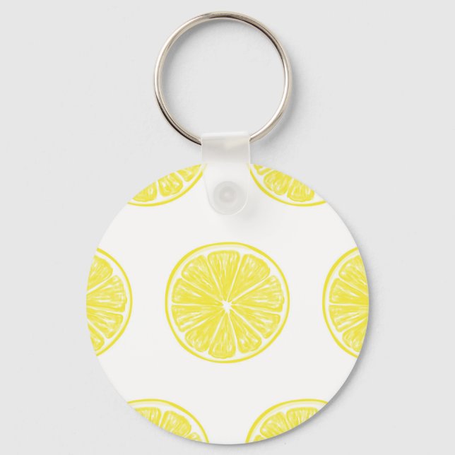 Lemon slices pattern design keychain (Front)