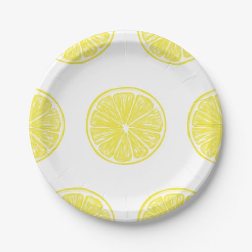 Lemon slices pattern design paper plates