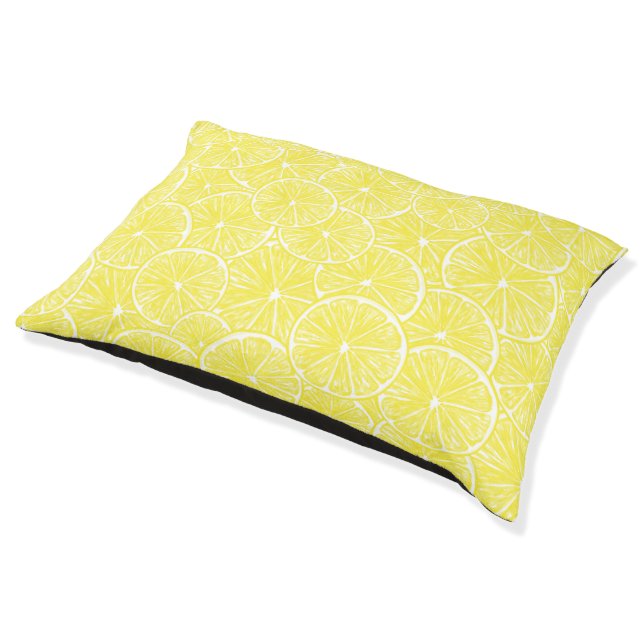 Lemon slices pattern design pet bed (Angled)