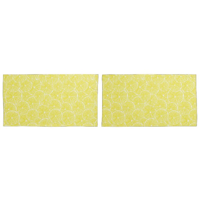 Lemon slices pattern design pillow case (Front-Set)