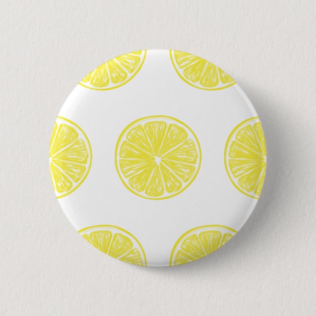 Lemon slices pattern design pinback button (Front)
