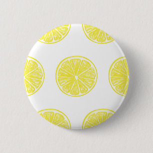 Lemon slices pattern design pinback button