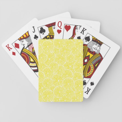 Lemon slices pattern design poker cards