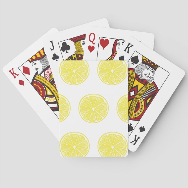 Lemon slices pattern design poker cards (Back)
