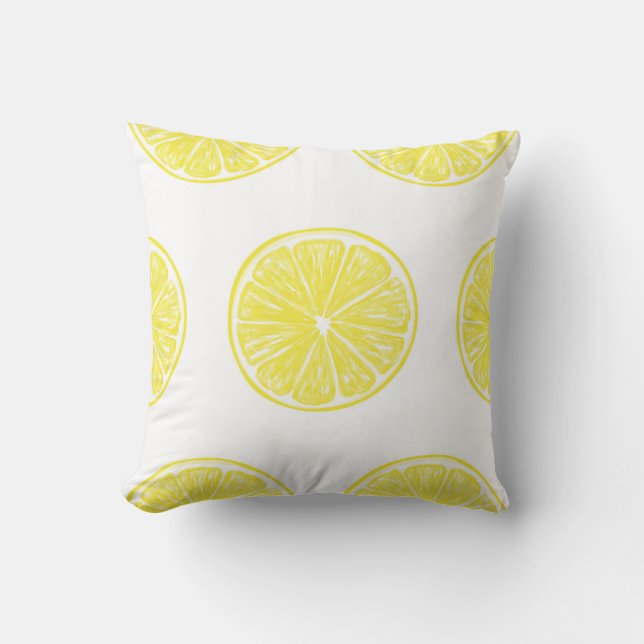 Lemon slices pattern design throw pillow (Front)