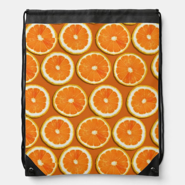 Lemon Slices Pattern Drawstring Bag (Front)
